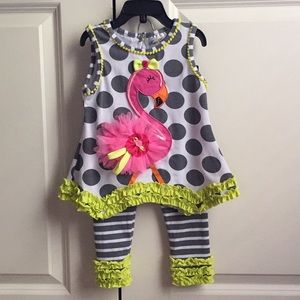 EUC Adorable toddler flamingo outfit!!